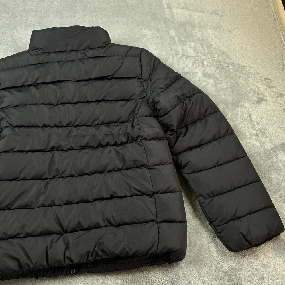 NWT The Childrens Place Kids Black Puffer Jacket Water Resistant Size L 10/12